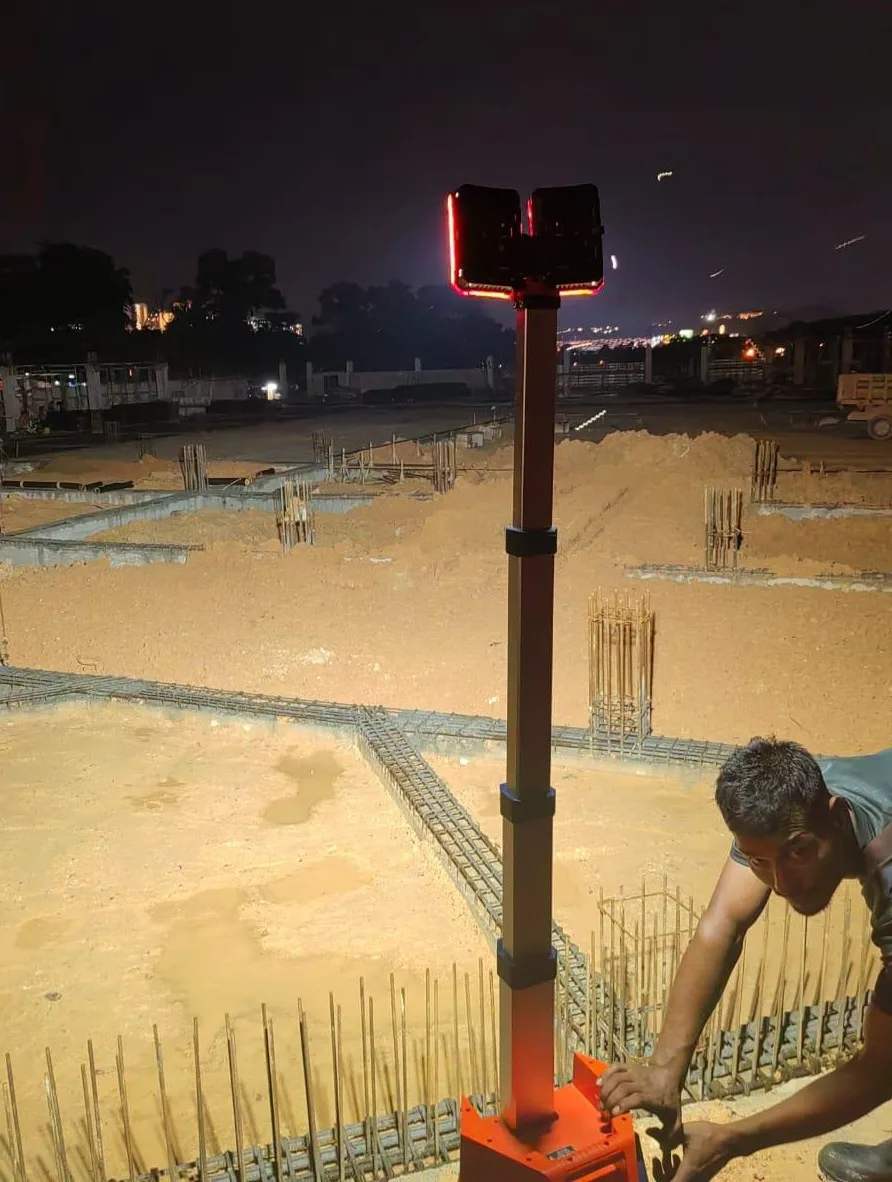 Worksite after HRZ322 battery tower light coverage