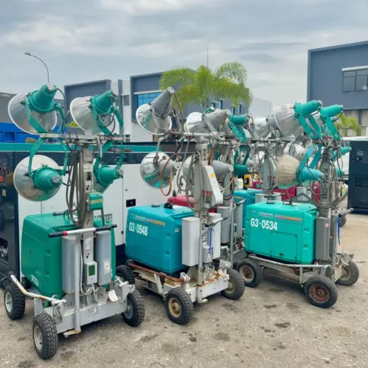 Yanmar 4 x 400W diesel tower light ready stock at Kyusen yard 3